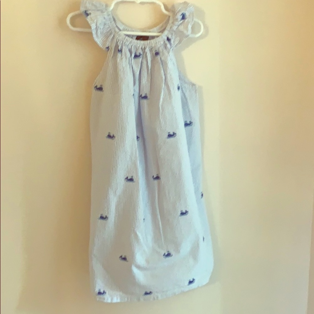 Preppy Beachy Blue Seersucker Dress size 5